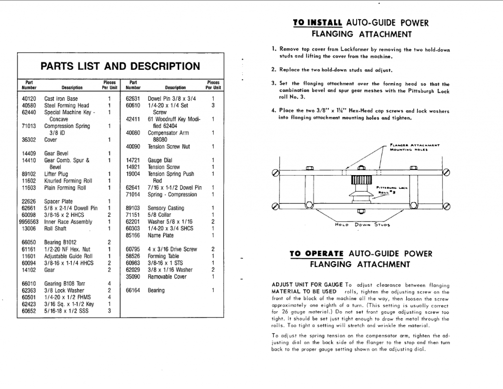 Lockformer Machinery Parts Diagrams: 24 Gauge Pittsburgh ... fax machine diagram 