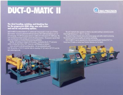 Used Iowa Precision Duct-O-Matic II Brochure pg1